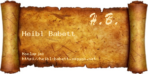 Heibl Babett névjegykártya